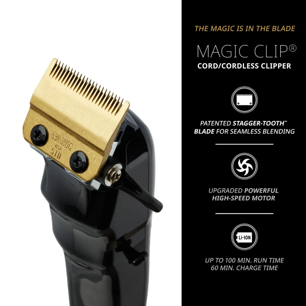 Belaidė plaukų kirpimo mašinėlė Wahl Magic Clip 5 Star, Juoda