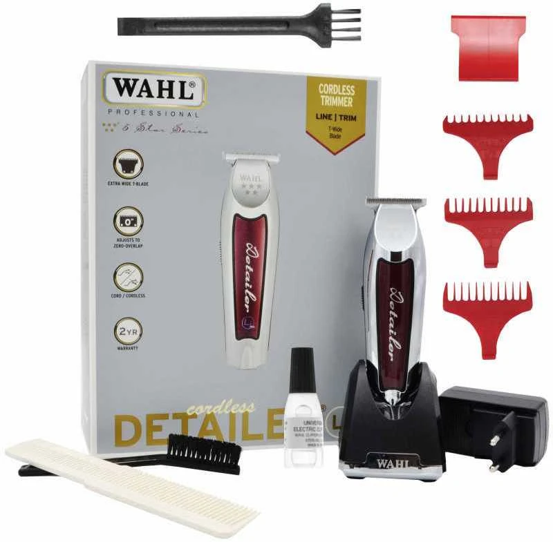 Profesionali belaidė plaukų kantavimo mašinėlė-trimeris WAHL PRO Cordless Detailer Wide 5 Star Line 08171-016, platus peiliukas