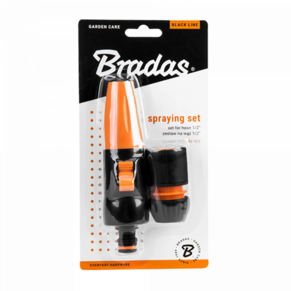 2 dalių laistymo priedų rinkinys 1/2" žarnoms Bradas Juodas LINE