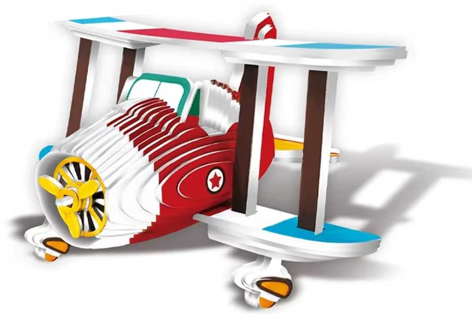 3D kartoninė dėlionė – lėktuvas "Biplane", 62 d.