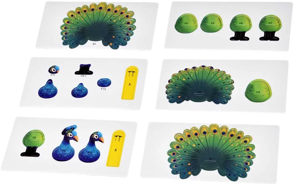 3D kartoninė dėlionė – spalvingas povas, 18 d.