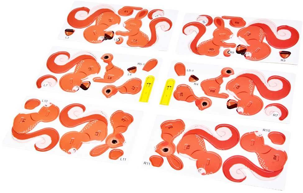 3D kartoninė dėlionė – voverė, 35 d.