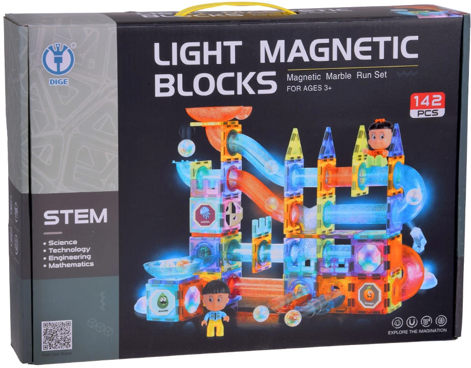 3D magnetinių kaladėlių rinkinys, 142 el.
