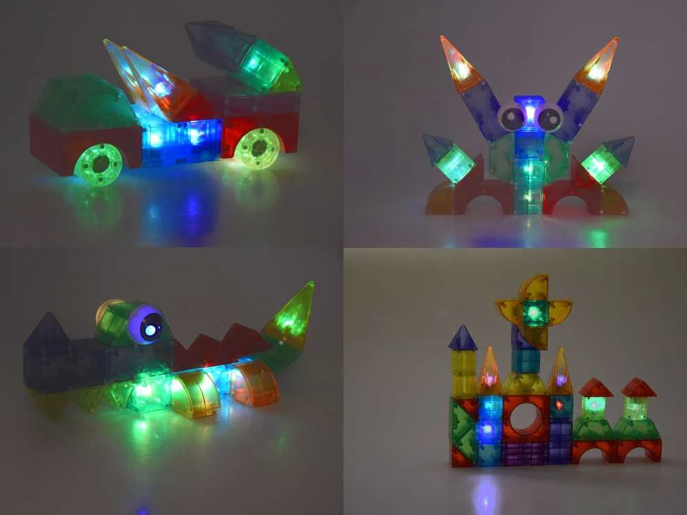 3D magnetinių kaladėlių rinkinys, 64 vnt.