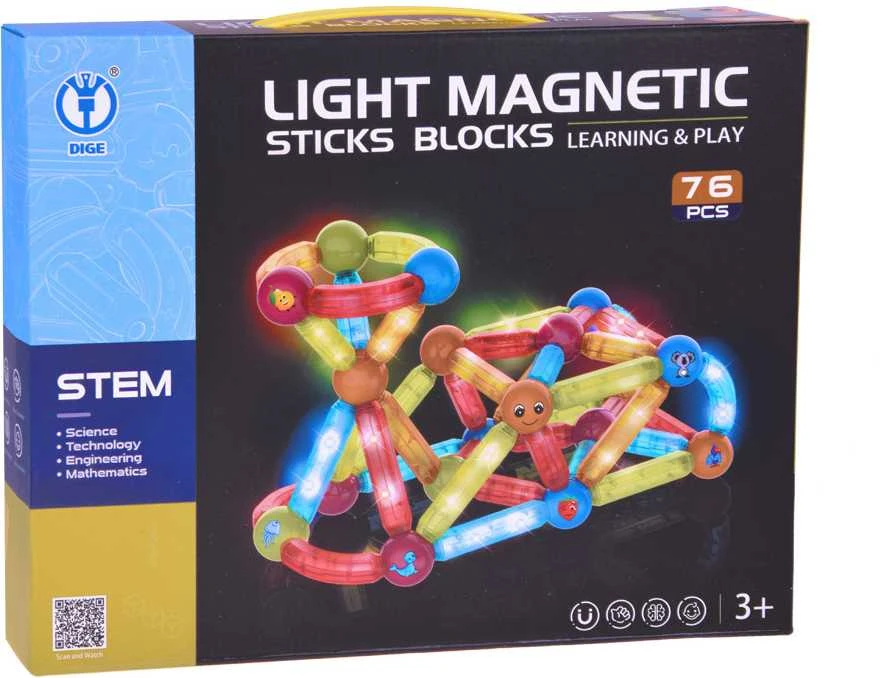 3D magnetinių kaladėlių rinkinys, 76 vnt.