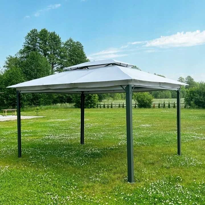 4-ių sienelių sodo pavėsinė Ontaria, 3x4x2,65 m, šviesiai pilka