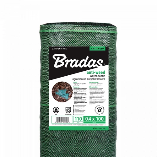 Agroplėvelė nuo piktžolių Bradas, 110 g/m², 0.6 x 100 m, žalia