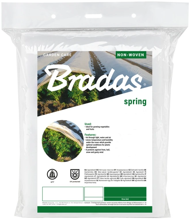 Agroplėvelė nuo šalnų Bradas Spring, 17 g/m², 1.1 x 5 m, balta