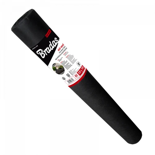 Agrotekstilė nuo piktžolių Bradas, 80 g/m², 1.6 x 100 m, neaustinė, juoda