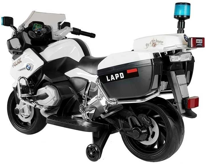 Akumuliatorinis motociklas vaikams BMW R1200 Police, baltas