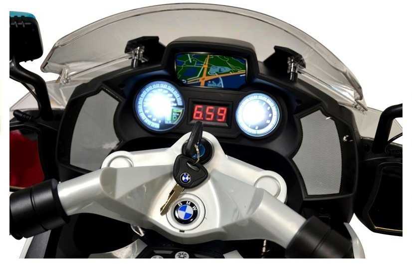 Akumuliatorinis motociklas vaikams BMW R1200 Police, sidabrinis