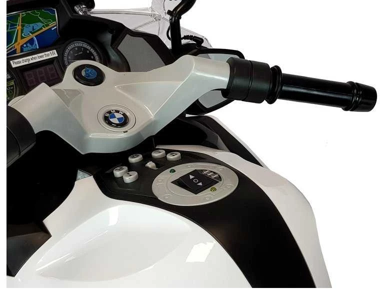 Akumuliatorinis motociklas vaikams BMW R1200 Police, baltas