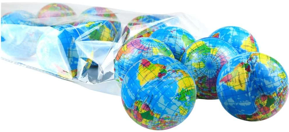 Antistresinis kamuoliukas Globe, 6 cm (1 vnt.)