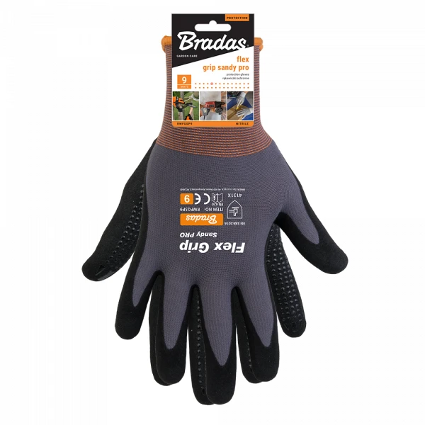 Apsauginės darbo pirštinės Bradas FLEX GRIP SANDY PRO, 11 dydis, 6 vnt.