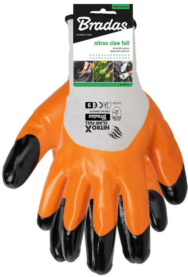 Apsauginės darbo pirštinės Bradas NITROX CLAW FULL, 8 dydis, 6 vnt.