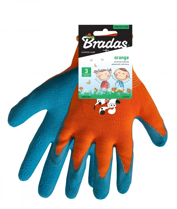 Apsauginės darbo pirštinės Bradas Oranžinis, 6 dydis, 6 vnt.