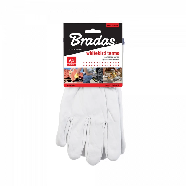 Apsauginės darbo pirštinės Bradas WHITEBIRD TERMO, odinės, 10,5 dydis, 6 vnt.