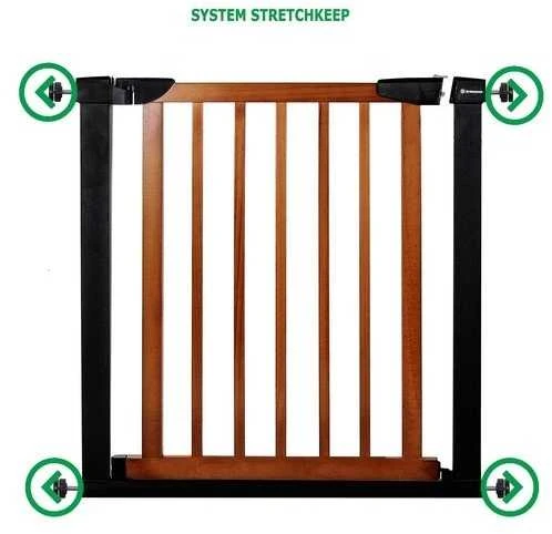Apsauginiai varteliai SafeLockPro Wood, iki 90-96 cm, juoda/ruda