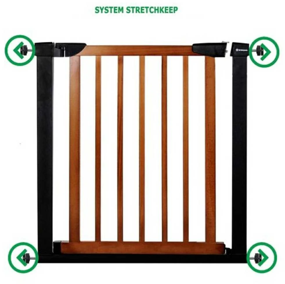 Apsauginiai varteliai SafeLockPro Wood, iki 104-110 cm, juoda/ruda