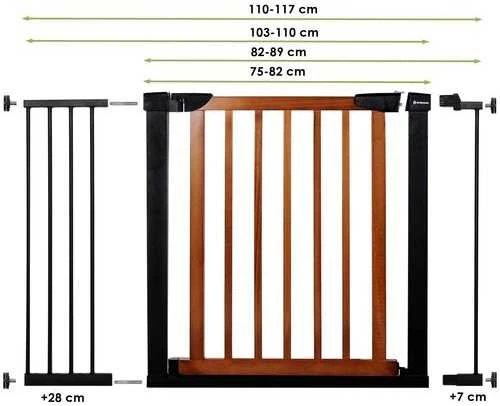 Apsauginiai varteliai SafeLockPro Wood, iki 110-117 cm, juoda/ruda