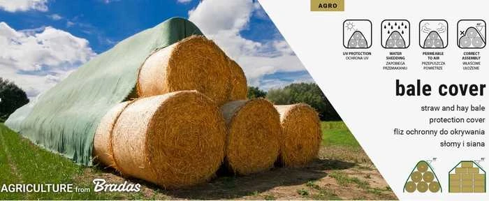 Apsauginis uždangalas šienui ir šiaudams Bradas Agriculture BALE COVER, 17,5x12,5 m