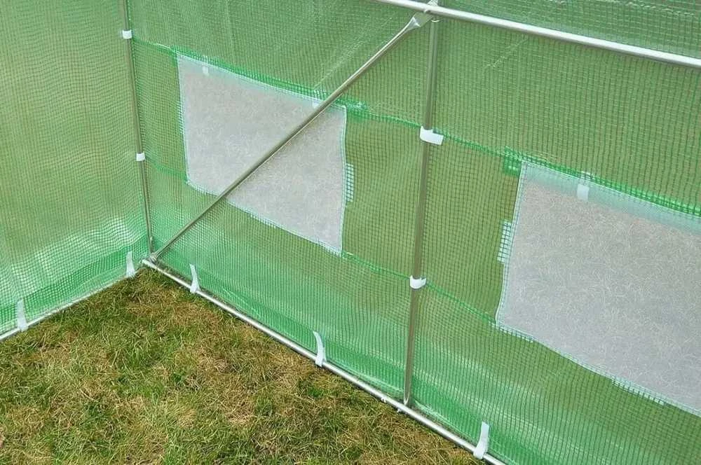 Arkinio šiltnamio plėvelė, žalia, 8 sekcijos, dvigubos durys, 4x8x2 m (32 m2)