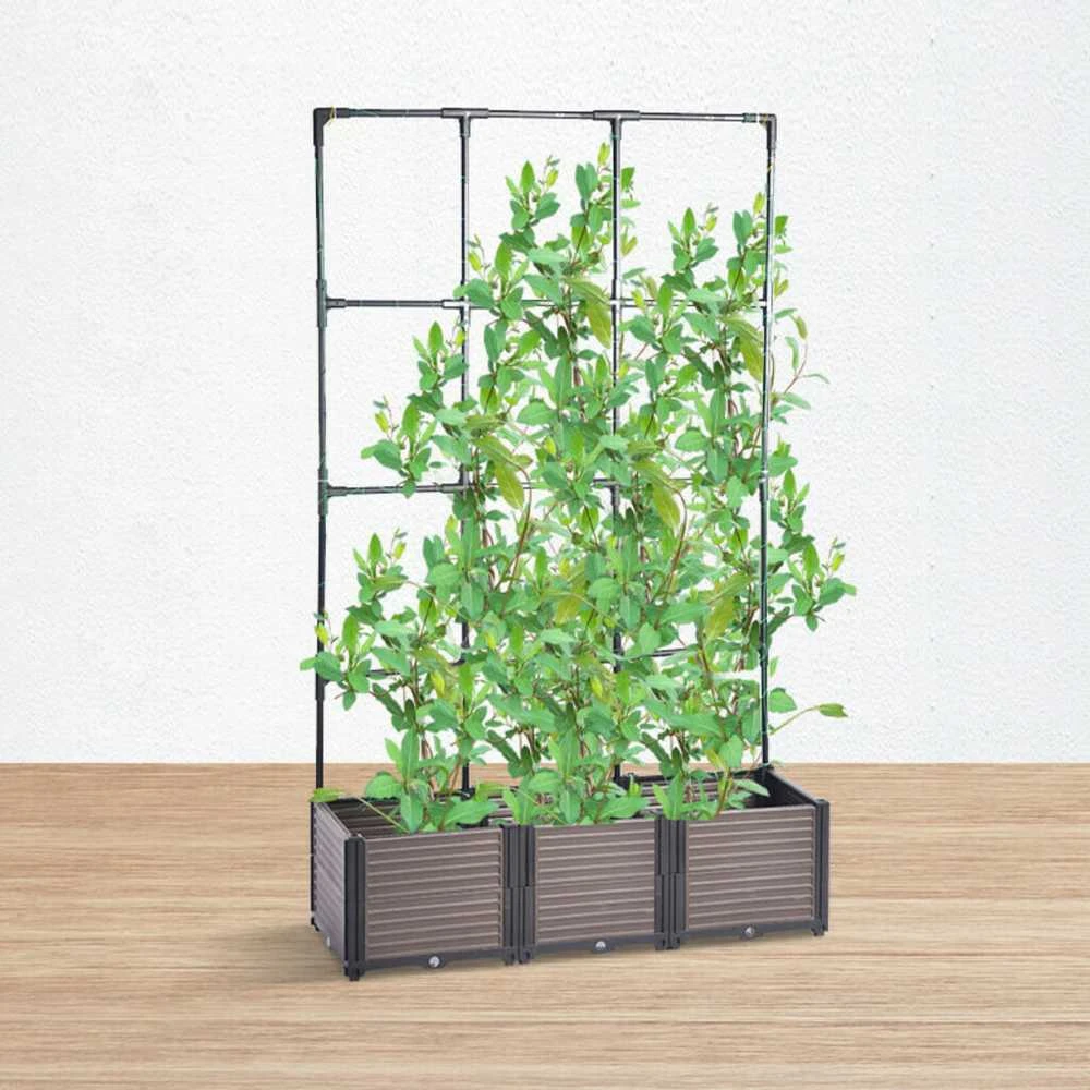 Augalų dėžė su atrama GROW FLAT SET L, 126x42x180 cm