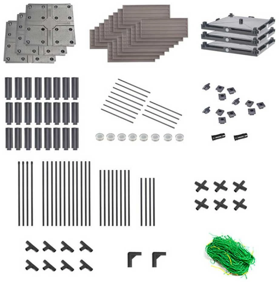 Augalų dėžė su atrama GROW FLAT SET L, 126x42x180 cm