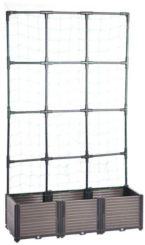 Augalų dėžė su atrama GROW FLAT SET L, 126x42x180 cm