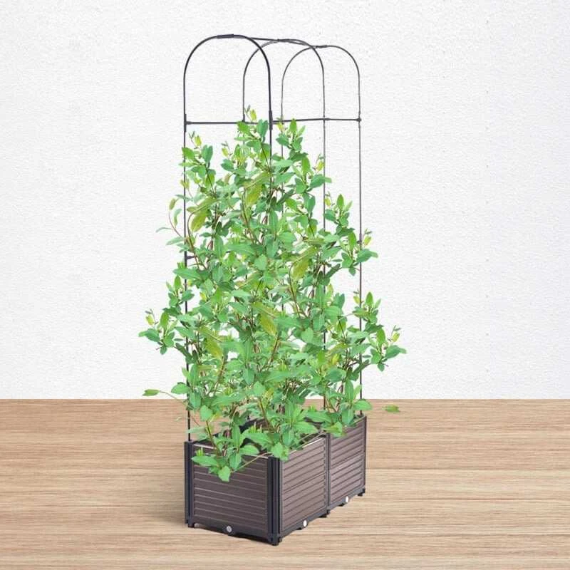 Augalų dėžė su atrama GROW ROUND SET, 84x42x180 cm