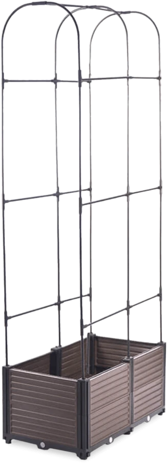 Augalų dėžė su atrama GROW ROUND SET, 84x42x180 cm