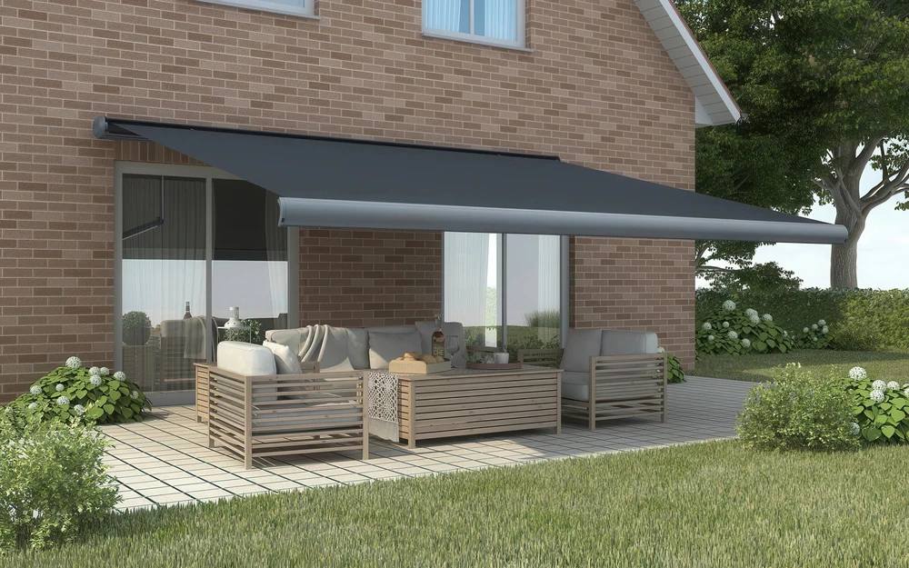 Automatinė terasos markizė DELUXE AUTOMATIC + LED, 400x300 cm, Pilkas