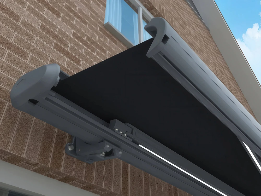 Automatinė terasos markizė DELUXE AUTOMATIC + LED, 400x300 cm, Pilkas