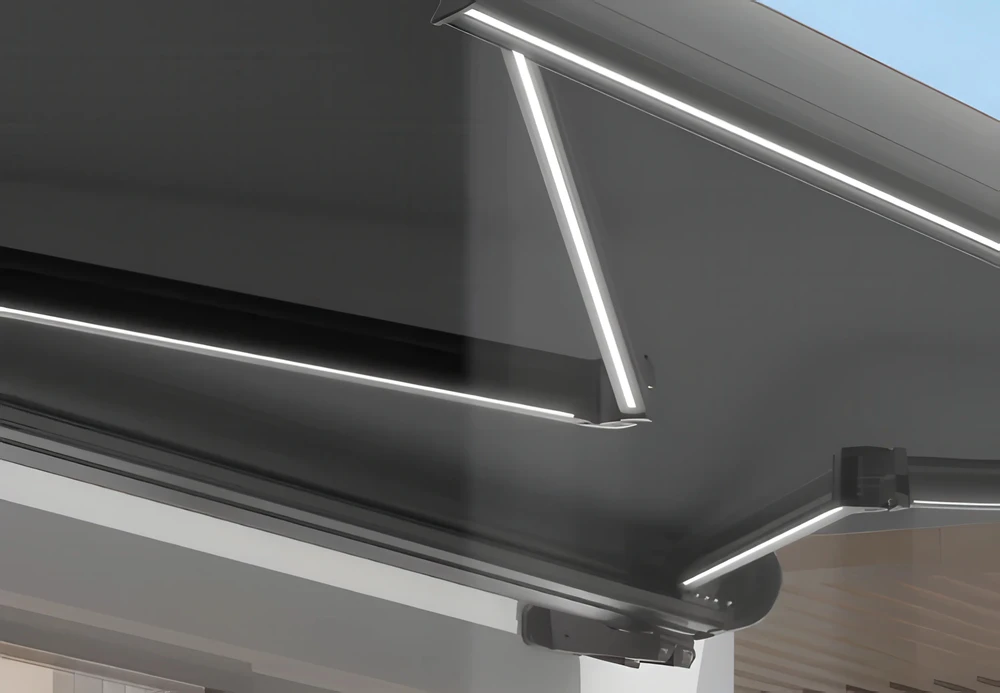 Automatinė terasos markizė DELUXE AUTOMATIC + LED, 400x300 cm, Pilkas