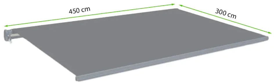 Automatinė terasos markizė PREMIUM AUTOMATIC, 450x300 cm, Pilkas