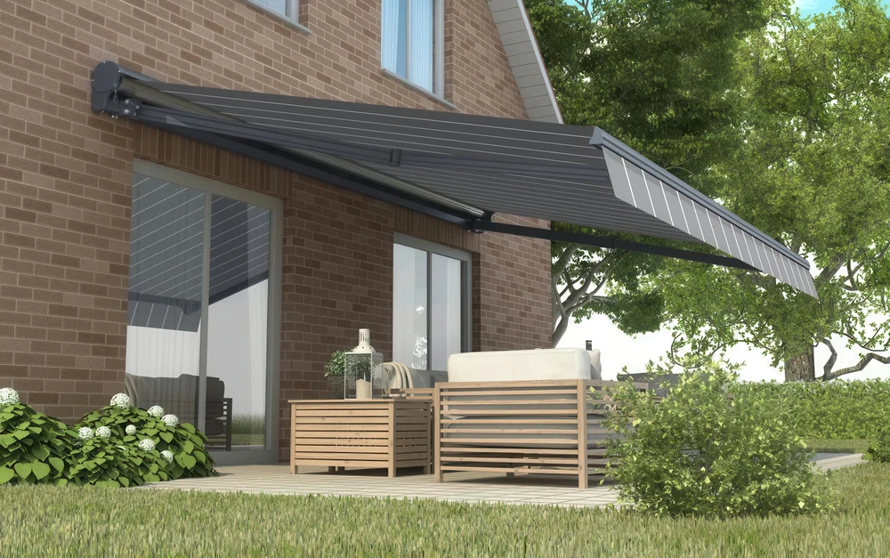 Automatinė terasos markizė PREMIUM AUTOMATIC, 500x300 cm, Pilkas/Baltas