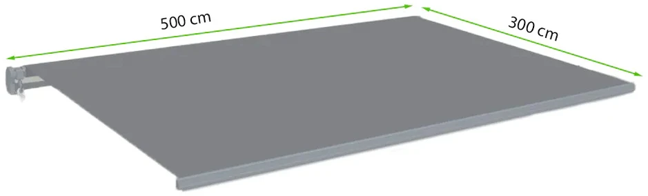 Automatinė terasos markizė PREMIUM AUTOMATIC, 500x300 cm, Pilkas
