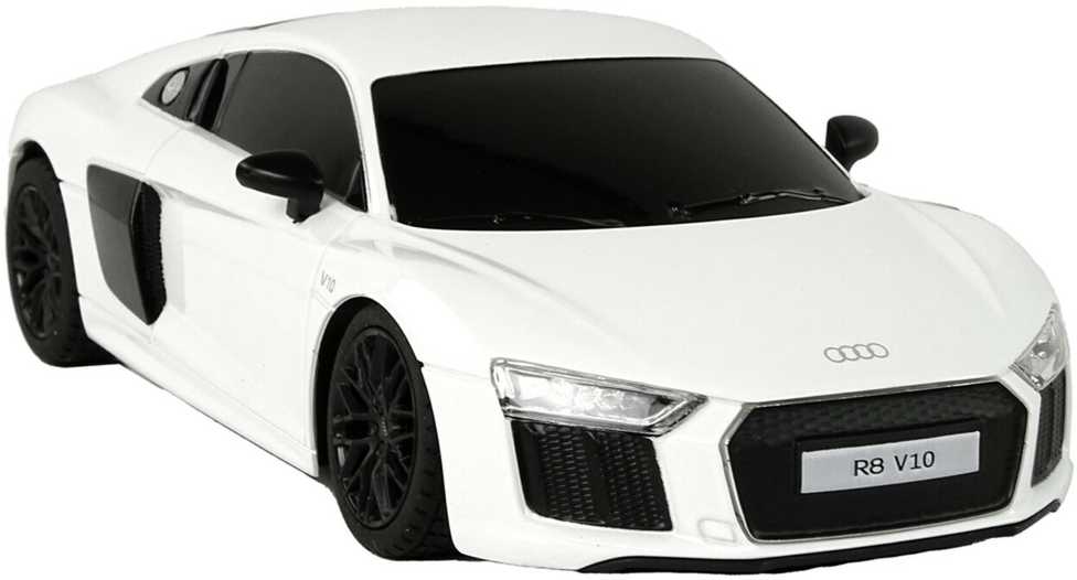 Automobilis Audi R8 su nuotolinio valdymo pultu, baltas