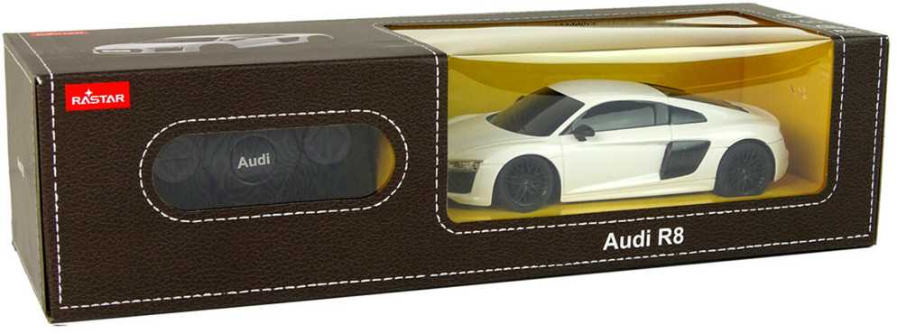 Automobilis Audi R8 su nuotolinio valdymo pultu, baltas