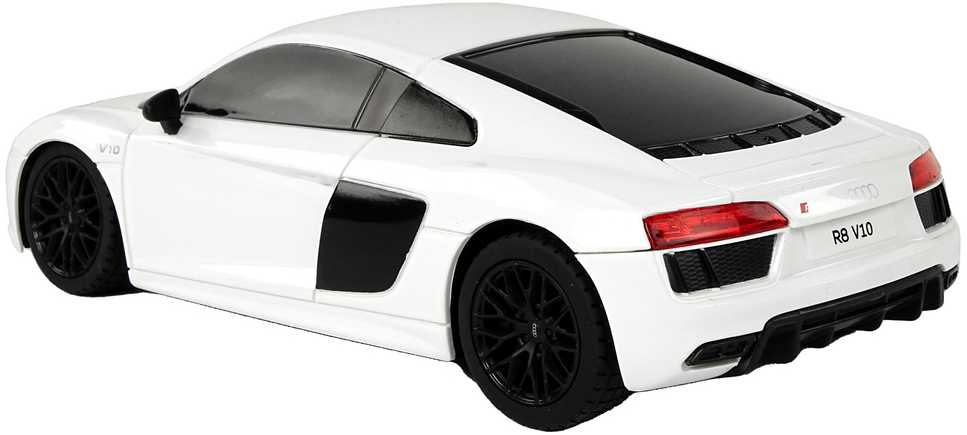 Automobilis Audi R8 su nuotolinio valdymo pultu, baltas