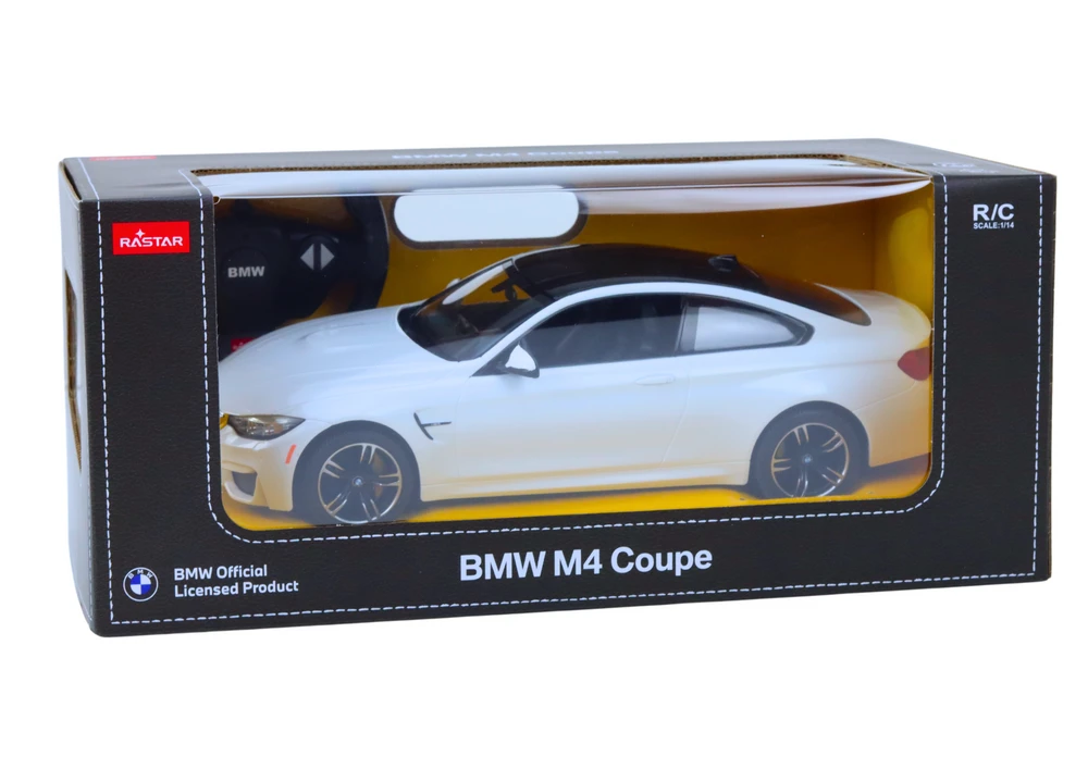 Automobilis BMW M4 Copue 1:14 su nuotolinio valdymo pultu, baltas
