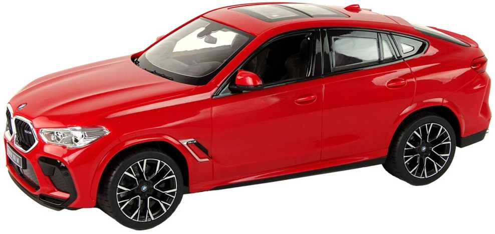 Automobilis BMW X6 M su nuotolinio valdymo pultu, raudonas