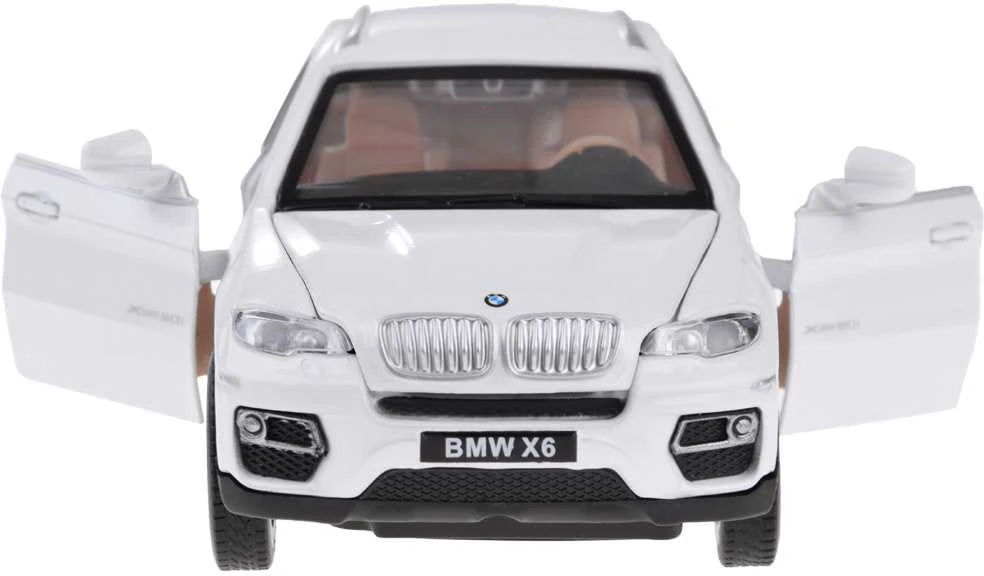 Automobilis BMW X6 su garso ir šviesos efektais, baltas