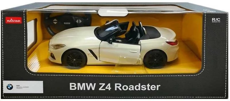 Automobilis BMW Z4 Roadster Rastar R/C su nuotolinio valdymo pultu, 1:14, baltas