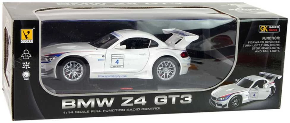 Automobilis BMW Z4 su nuotolinio valdymo pultu, baltas