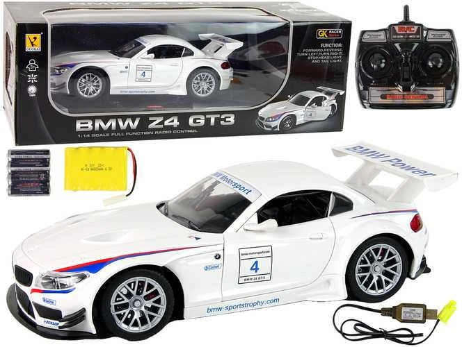 Automobilis BMW Z4 su nuotolinio valdymo pultu, baltas