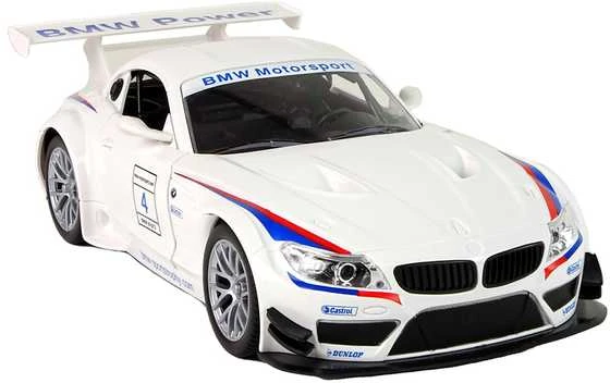 Automobilis BMW Z4 su nuotolinio valdymo pultu, baltas