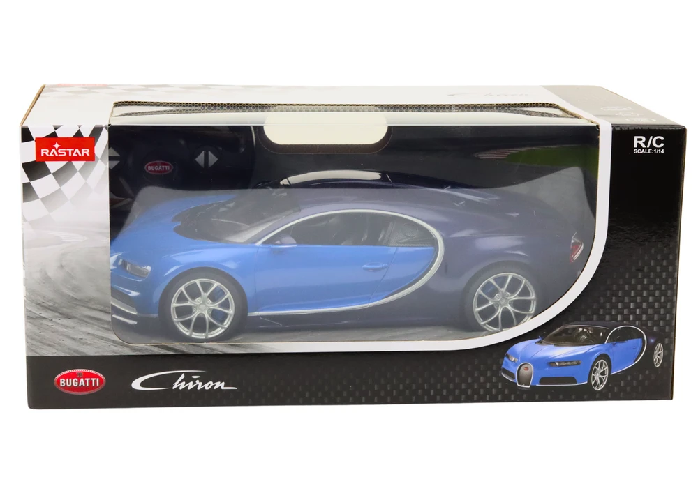 Automobilis Bugatti Veyron Chiron 1:14 su nuotolinio valdymo pultu, mėlynas