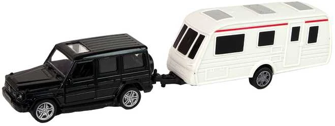 Automobilis Jeep su kempingo priekaba