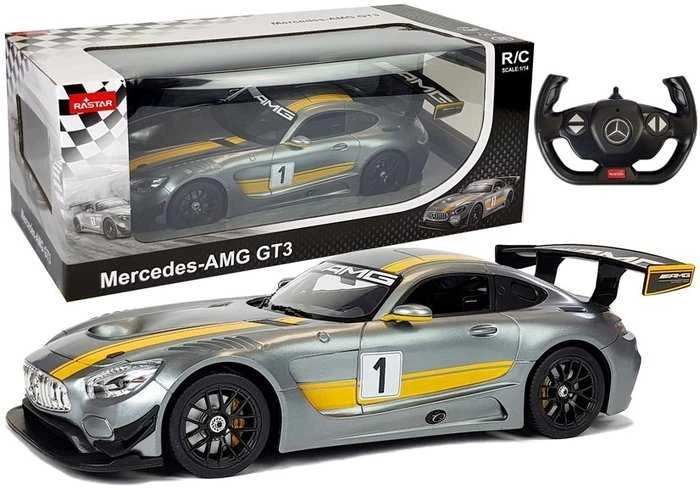Automobilis Mercedes AMG GT3 su nuotolinio valdymo pultu, pilkas